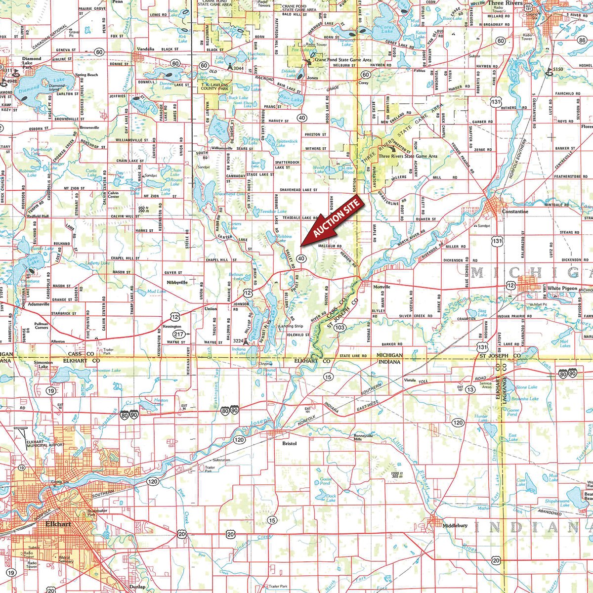 Area map - PERSONAL PROPERTY AUCTION in Cass County